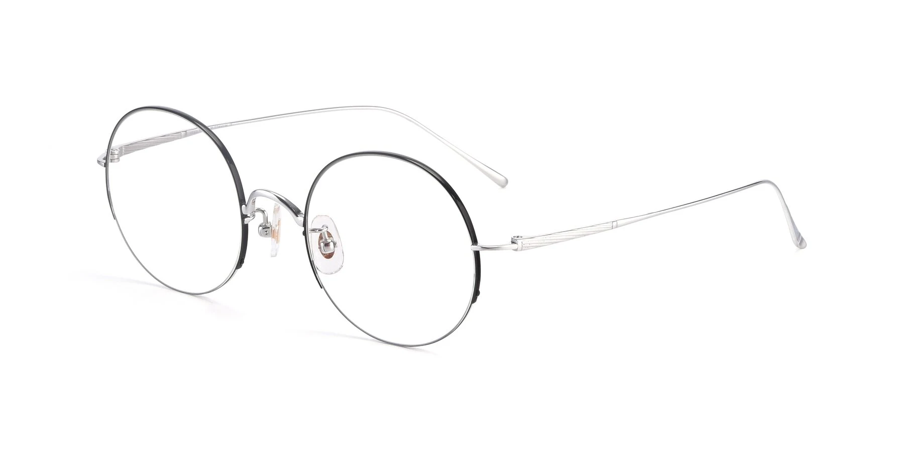 Yesglasses Harry E12522 in Black/Silver, angle view
