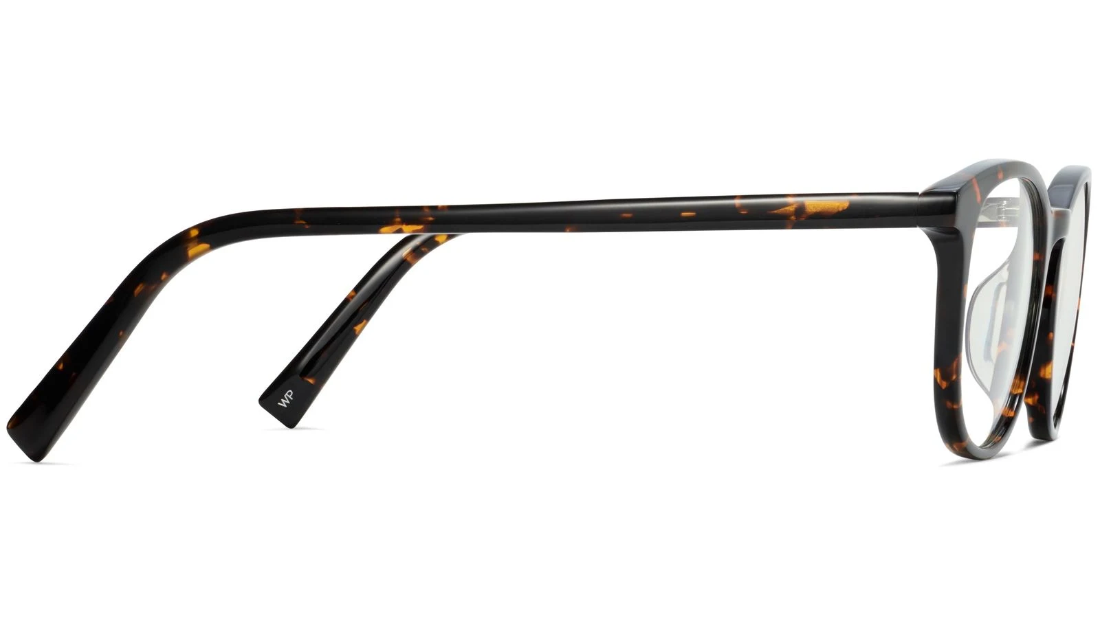 Warby Parker Durand Low Bridge Fit Whiskey Tortoise / Medium / Low Bridge Fit — Side view