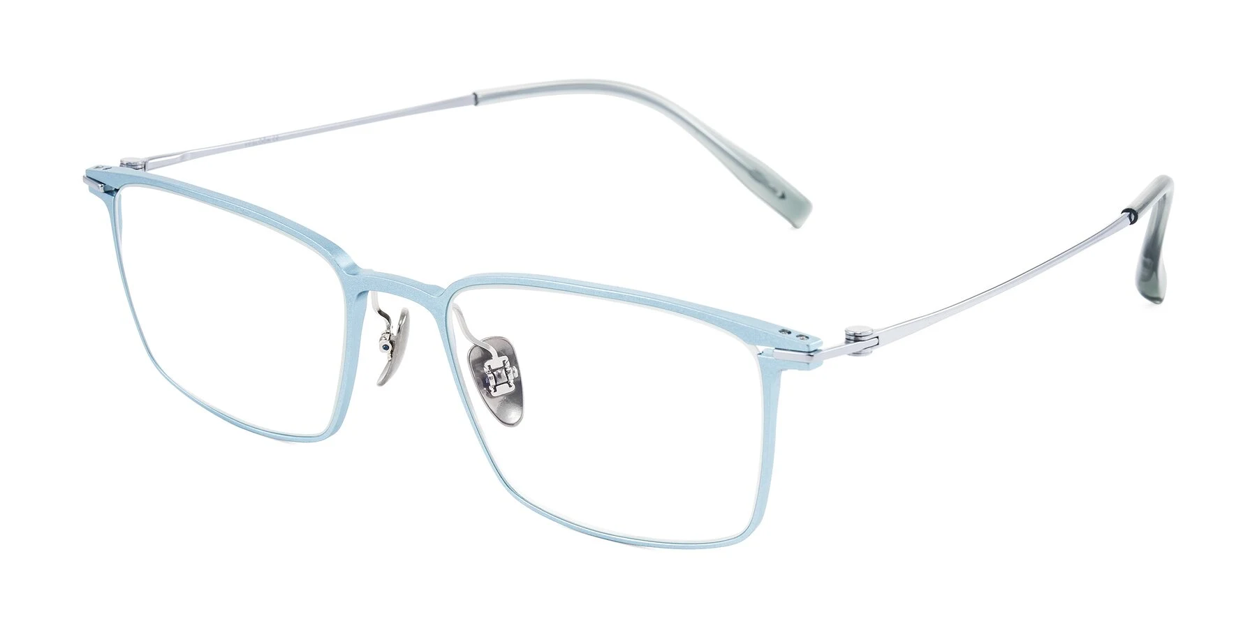 Yesglasses Ayla E18825 in Pastel Blue/Silver, angle view