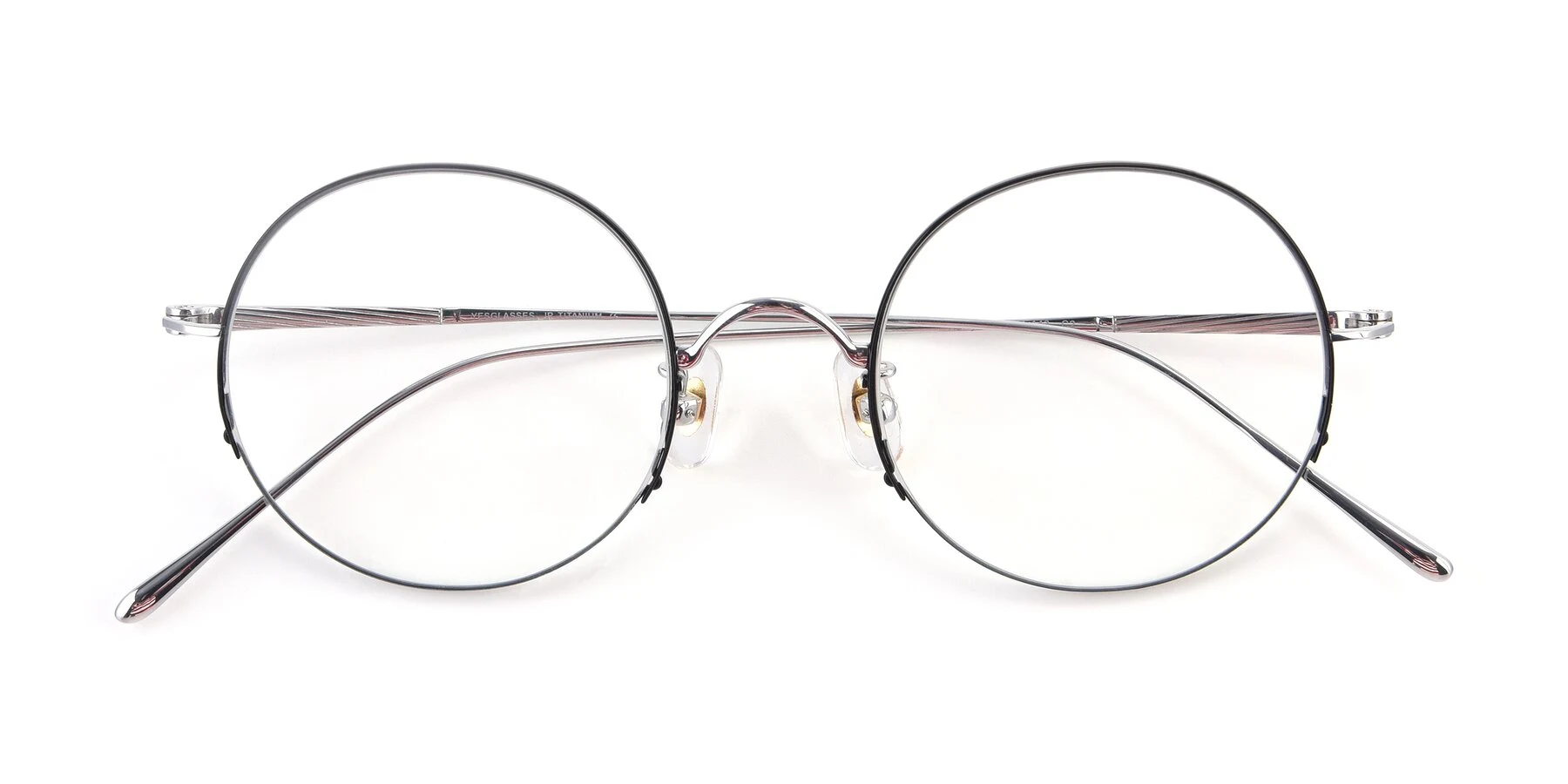 Yesglasses Harry E12522 in Black/Silver, front view